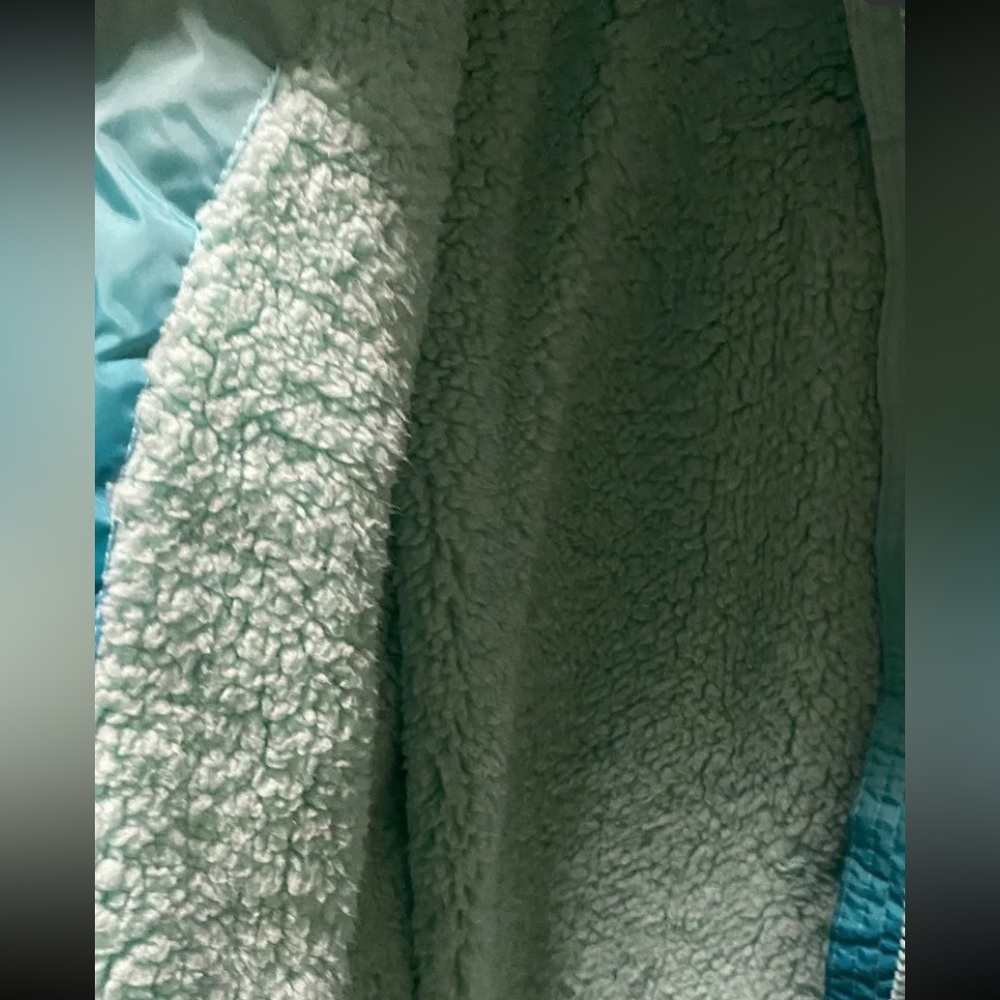 NWT Anorak Puffer Coat ocean ombré turquoise blue white JUSTICE teen XL - Picture 14 of 16